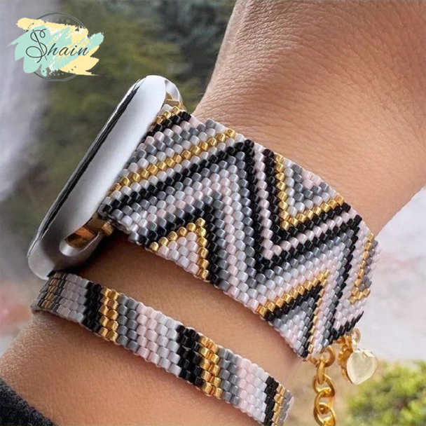 بند دستساز اسمارتواچ مدل دالبری 3090 تهیه شده از منجوقهای میوکی ژاپنی با دوام بالا و طراحی ظریف و جذاب.