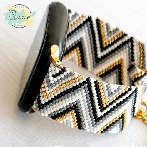 بند ساعت اسمارتواچ طرح دالبری کد 3090 ساخته شده با منجوقهای اصلی میوکی ژاپن مناسب استایل روزانه و شیک بانوان.