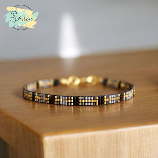 خلخال میوکی طرح T طلایی مدل 3040 با مهرههای درخشان ژاپنی، طراحی ظریف، مناسب استفاده روزانه و هدیهای خاص و ماندگار.