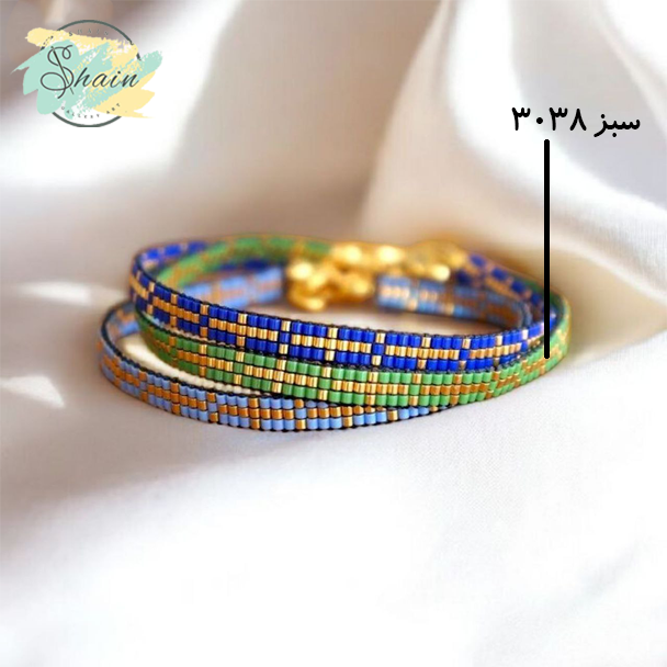 پابند یا خلخال دستساز میوکی با طرح صلیب طلایی، ساخته شده با منجوقهای ژاپنی برای استایل جذاب و خاص بانوان.