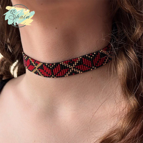 گردنبند چوکر طرح XY ساختهشده با منجوقهای میوکی ژاپنی باکیفیت و طراحی دستساز هنری مناسب استفاده طولانی و استایل شیک.