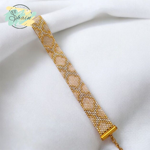 دستبند زنانه میوکی طرح الورا دستساز با کیفیت بالا و استیل ضد حساسیت از برند شاین گالری برای هدیه ویژه