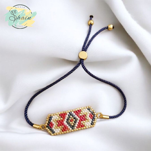 دستبند دستساز ششضلعی میوکی با طراحی مینیمال، مناسب استایل دخترانه و زنانه، قابل تنظیم و کاملاً مقاوم از شاین گالری