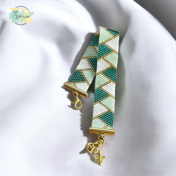 دستبند دستساز میوکی طرح ذوزنقه مدل 3029 با طراحی منحصربهفرد، سبک، مقاوم و هماهنگ با انواع استایلهای مدرن و مینیمال.