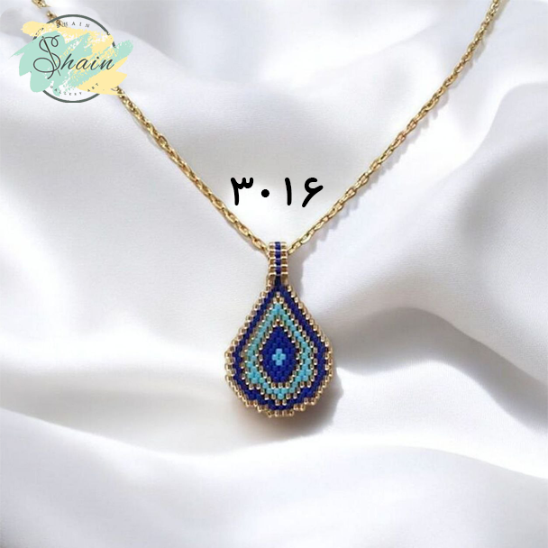 اکسسوری دستساز میوکی فیروزهای مدل قطره، ساختهشده با مهرههای ژاپنی اصل، مناسب هدیه و استفاده روزانه با دوام بالا.