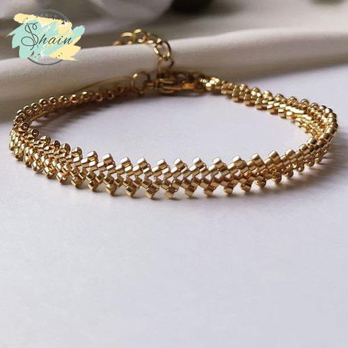 دستبند میوکی طرح شینو کد 3095 ساخته شده با منجوقهای اصل ژاپنی، مناسب استفاده روزمره و استایلهای خاص و جذاب.