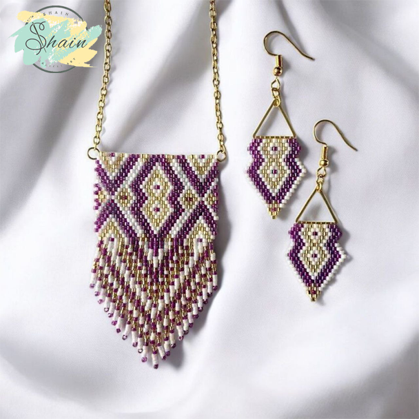 نیمست زنانه طرح آبشار دستساز با منجقهای میوکی ژاپنی از برند شاین گالری، جلوهای زیبا و ظریف