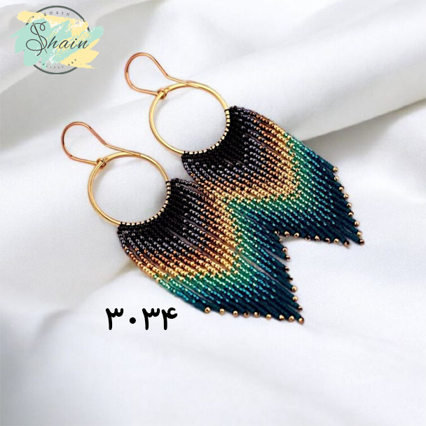 عکس گوشواره بلند آویز میوکی مدل آبشاری با طراحی دستساز ویژه بانوان علاقهمند به اکسسوری ظریف و باکیفیت.