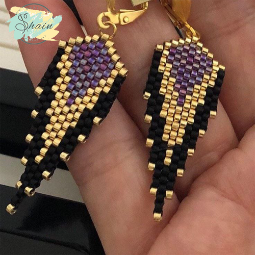 گوشواره میوکی طرح آبشار دستساز از برند شاین گالری با اتصالات استیل ضد حساسیت و طراحی ظریف و زنانه