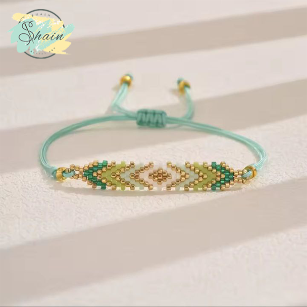 دستبند دستساز رنگینکمان با منجوقهای میوکی ژاپنی مناسب استایل اسپرت و روزمره از برند شاین گالری مدل خاص و جدید