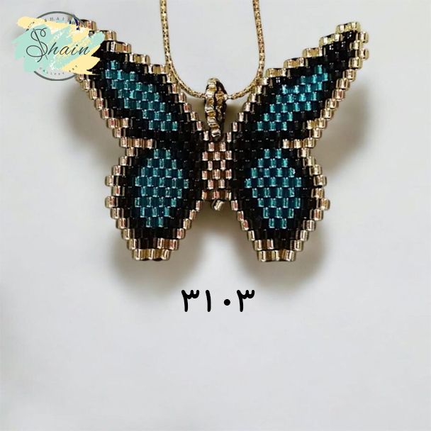 گردنبند پروانهای میوکی با مهرههای ریز و دقیق ژاپنی مناسب بانوان خوشسلیقه با طراحی منحصربهفرد شاین گالری