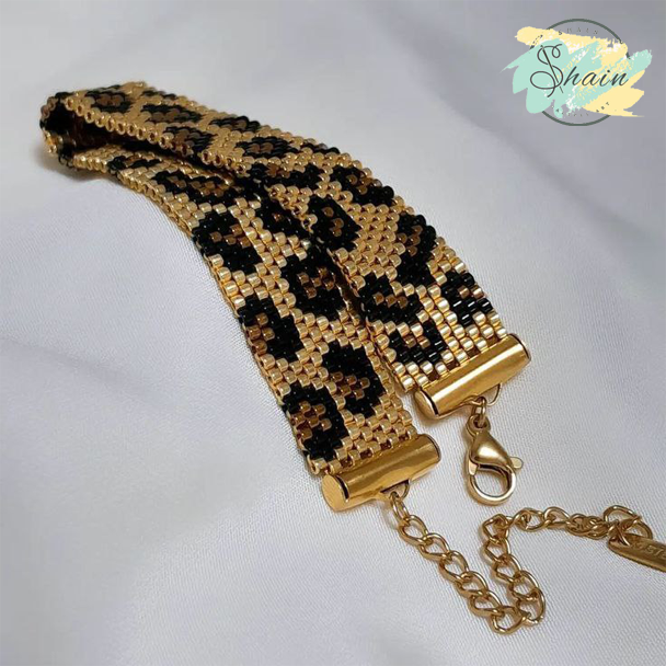 دستبند میوکی ژاپنی مدل پلنگی طلایی مناسب هدیه دادن به بانوان خوشسلیقه با طراحی هنری و مدرن